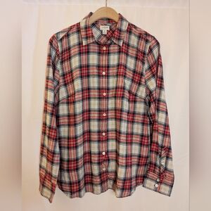 NWT J. Crew Red and White Casual Button Down Shirt